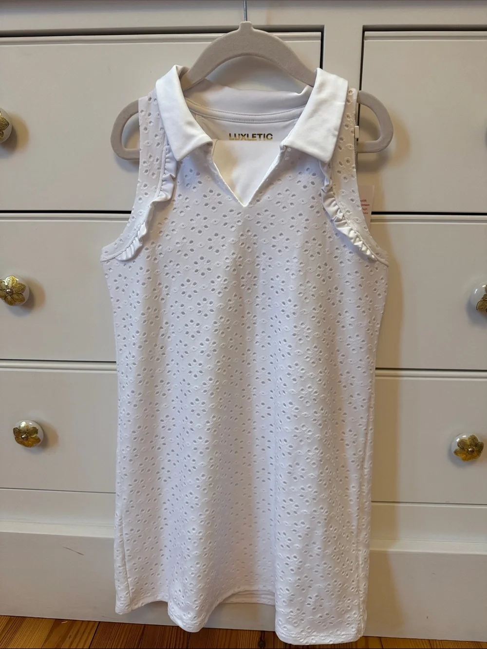 Lilly Pulitzer Girls' White Eyelet Polo Dress